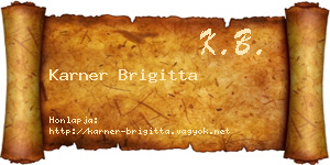 Karner Brigitta névjegykártya